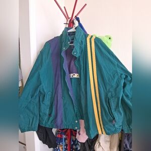 Vintage Catlalina Flag 80s Colorful Striped Windbreaker Jacket